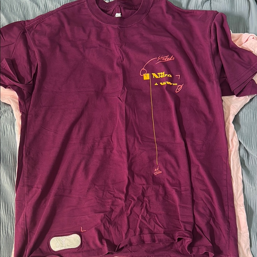 Nike Maroon Tee with Yellow Graphics